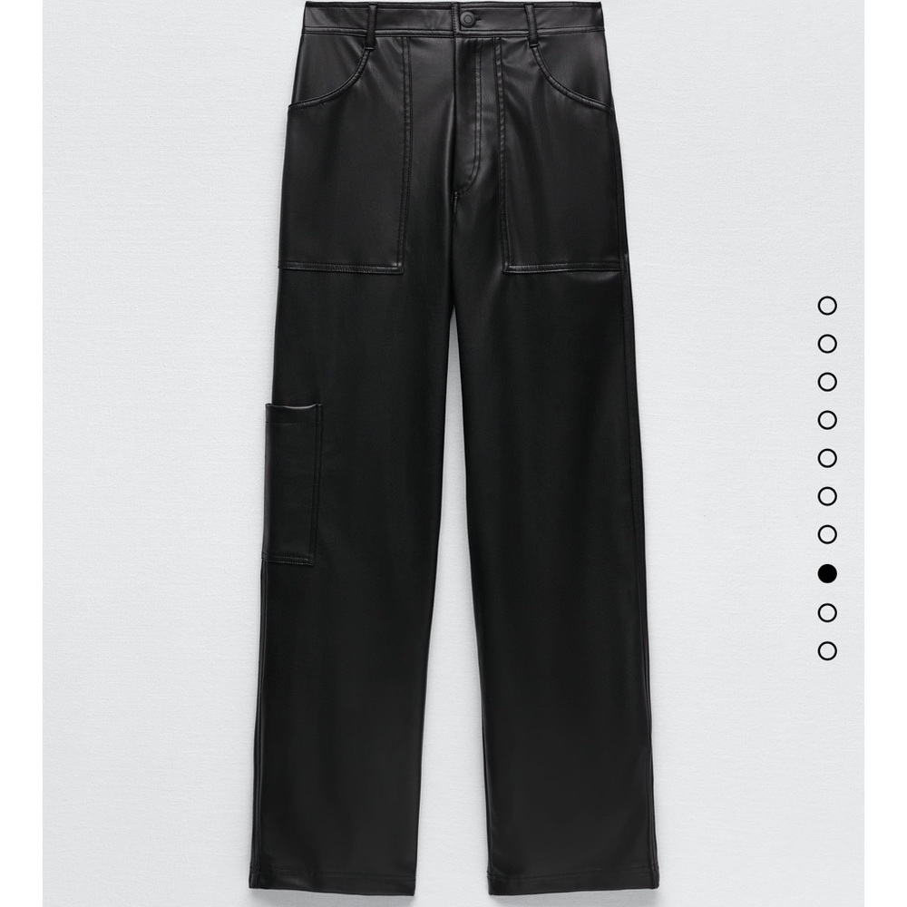 Zara Faux Leather Cargo Pants